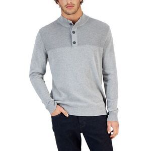 Club Room Mens Button Mock Neck Sweater